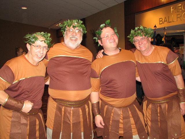 IMG_6617.JPG - Now here the rub …THESE are her gallant sedan chair bearers ready to bring her highness into the ballroom of hundreds upon hundreds of her fans. Yes, its Mr. Bill Hand, Mr. Joe Stankus, Mr. Justin Garrow, and Mr. Tom Wagstaff raring to go!  Governor Samah, are you ready for this?