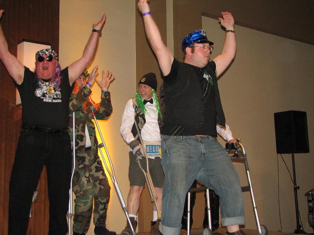 IMG_6792.JPG - This is the “Y” of “YMCA”.  Or is it the “Why”?  Tom, Don, Bill & Justin.  Very entertaining, boy