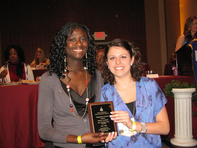 IMG_6849.JPG - The “Outstanding Treasurer Award” to Emily Crawford, James Wood High School.