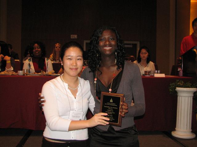 IMG_6856.JPG - The “Outstanding Vice President Award” to Eunice Ko, Centerville High School, Division 20B.