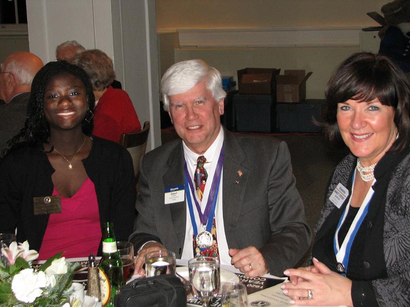 IMG_5896.JPG - Key Club Governor Samah McGona, Past Governor Bob Cressy and Nancy, President Elect of Potomac, MD club.