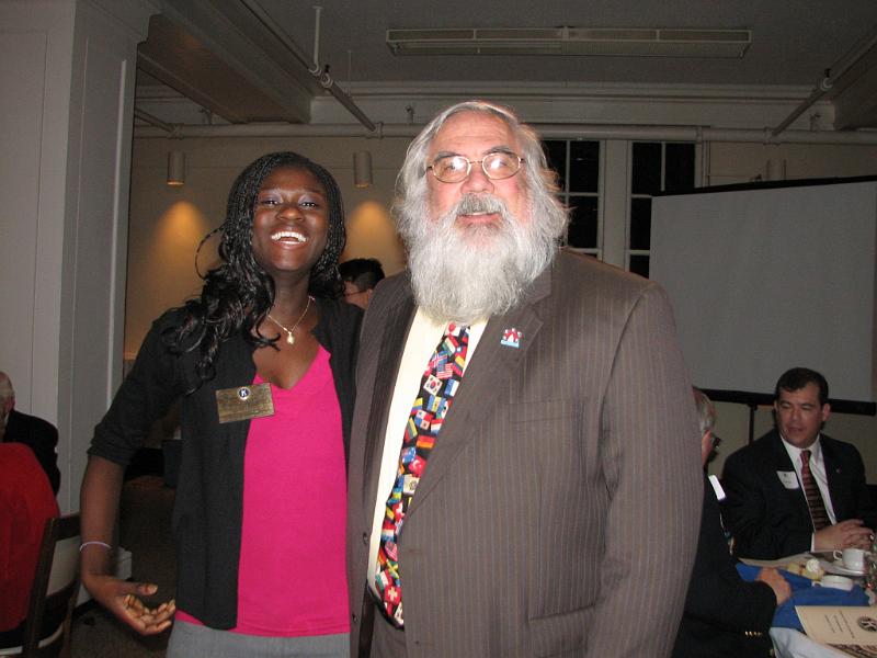 IMG_5899.JPG - Key Club Governor Samah McGona and Capital District Key Club Administrator Joe Stankus all smiles.