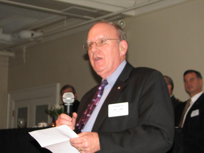 IMG_5903.JPG - Division 2 Lt. Governor William Piper welcomes Kiwanians and guests, and congratulates the Lynchburg Club for 90 continuous years of community service.