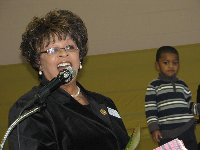 IMG_6006.JPG - The Prayer Breakfast always emphasizes family and children, and there is nothing that warms the heart and the spirit that seeing the day-school children sing  Some are a little nervous and shy, and some definitely are not.  District Trustee for the Potomac Region (Divisions 1, 17 & 22) Doris Montgomery prepares, rehearses them for their BIG event.  Ya’ just gotta be there!