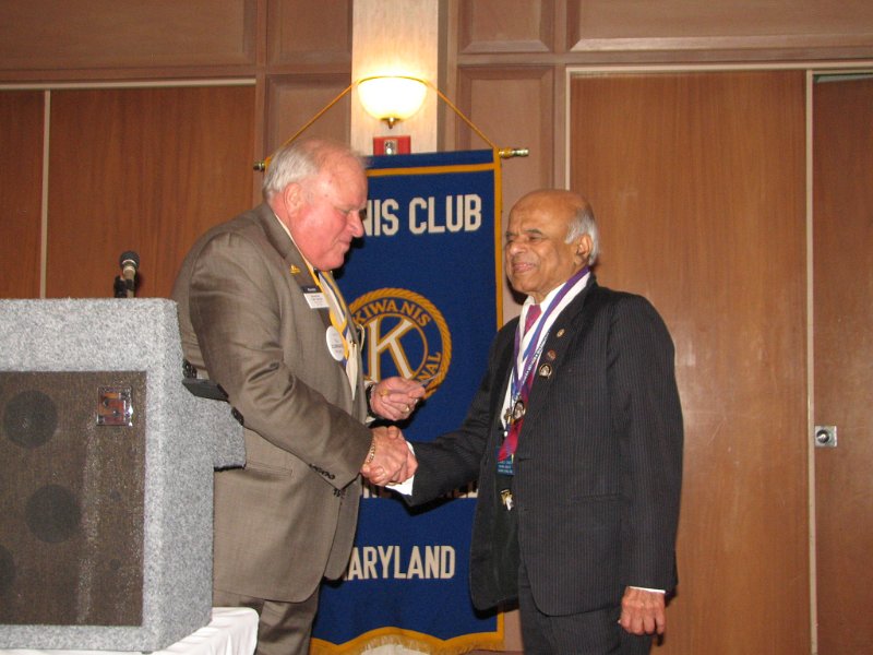 IMG_0318.JPG - Recognition of accomplishments is important, even beyond the recognition itself … it inspires!  George Chacko, President of Leisure World Kiwanis, the host club, has now sponsored fifty (that’s 50 !) new Kiwanians !  WOW !  It CAN be done.  One at a time.  A.S.K. equals Always Sell Kiwanis !