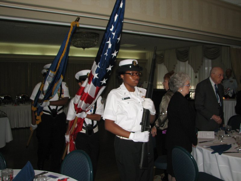 IMG_7742.JPG - The Kennedy High School ROTC prepares for the Presentation of Colors, the singing of the National Anthem and the Invocation.