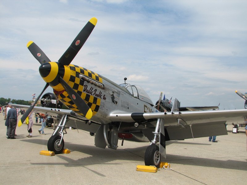 IMG_7897.JPG - As a bonus, the Joint Services Open House was held at Andrews AFB Saturday and Sunday.  There was an impressive display of aircraft from WWII to the present.  One of the favorites is the North American P-51D Mustang from WWII, perhaps the best prop fighter of its day.