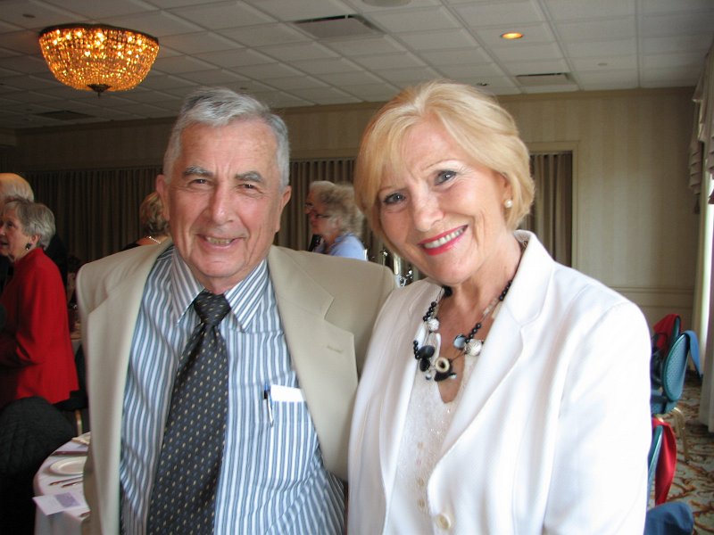 IMG_1647.JPG - New Potomac Club Kiwanians Marty Siegel and Doris Mendosa enjoyed the good feelings we all get when honoring our appreciative service personnel, and sharing a meal and conversation with these young men.