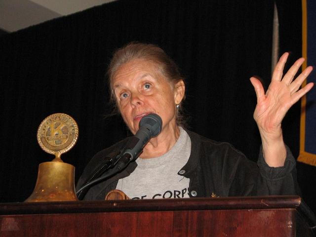 IMG_6536.JPG - Sunday’s Inspirational Speaker was Dr. Barbara E. Joe who spoke to us principally about her time in the Peace Corps which she joined later in life, when she was 62.  She spoke a little Spanish so volunteered to serve in Latin America.  She served a tour of 27 months; training plus two years in Honduras.  She discussed their poverty and living conditions with no electricity, limited safe water, a low educational level and diseases. She was reaching out suggesting personally that we help personally with some financial donation.  She’s very dedicated to her cause.