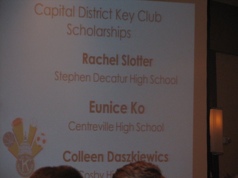 IMG_0859.JPG - While service is our mission in the K-Family, the Capital District Kiwanis Foundation presents five scholarship for $1,000 each and one additional scholar ship for $2,000 after a detailed thorough review by the Scholarship Committee of the many applications for the awards.  The funds come from the earnings from the Endowment Investment Account of the CDFK earned from contributions by Kiwanians and friends to Life Foundation Memberships Awards, Memorials, and to the Founder’s Society.  Please make a 501c3 tax deductible donation to your Foundation so we can award even more scholarship next year.