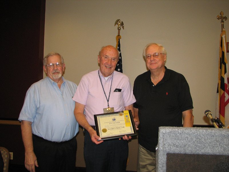 IMG_5385.JPG - Every Club needs an effective Club Secretary to be sure.  The Kiwanis Club of Olney, President Charles Falck (R) and Past President of the CDK Foundation presented the Capital District Foundation Life Member Award to Rudy.  You should have seen his big smile.  Oh, wait !   You can … you are !