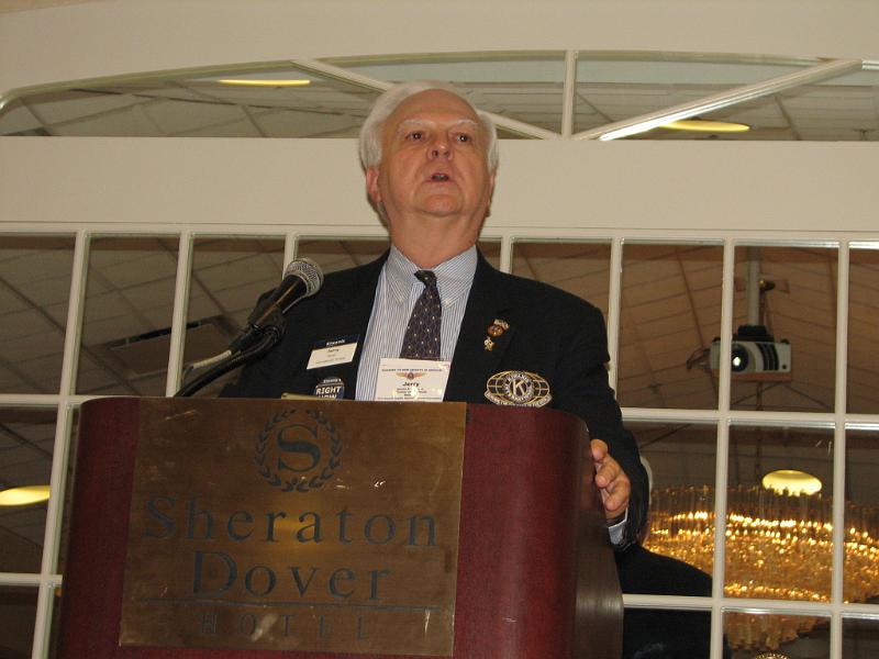 IMG_4476.JPG - Jerry Peuler, Past Governor and newly elected Kiwanis International Trustee from the Capital District gives members an update on 