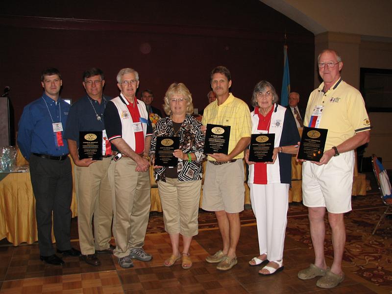 IMG_0101.JPG - Award Title: Kiwanis International Foundation Annual Club Gift Campaign AwardLeft to Right: Jeffrey Wolff, Tom Wagstaff, Tom Murphy, Judy Pantelides, Mark Garber, Millie Kriemelmeyer, P. Scott Zimmerman