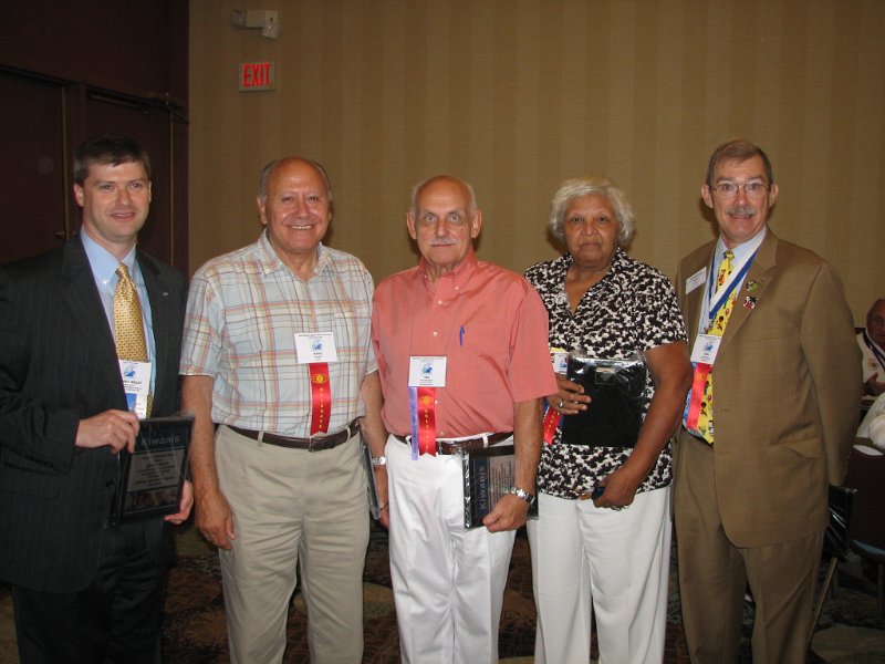 IMG_1908.JPG - District Committee Chairs recognized by Governor: (L to R) Jeff Wolff, CKI Administrator; Raga Elim, International Understanding Chair, Ted Zapalowicz, Leadership Development Chair; Bernice Oden, Young Children: Priority One Chair; Don Dudey, Governor.