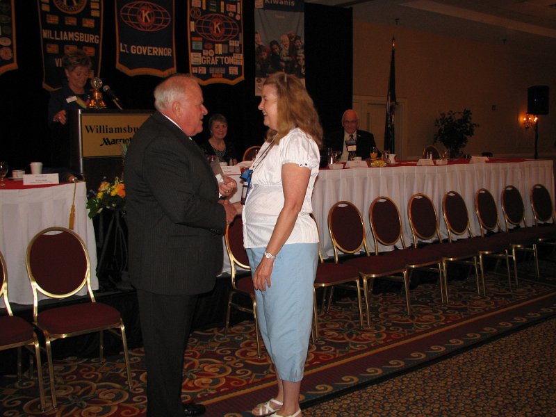 156.JPG - Gov. Tom thanks outgoing Div. 9 Lt Gov Renee Mackey.