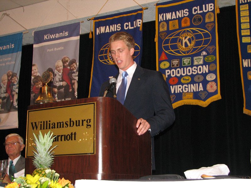 IMG_5127.JPG - CKI District Governor Ryan White is a senior at Virginia Commonwealth University studying both Information Sciences and Psychology with a minor in Political Science. Both Caroline and Ryan are young people with poise and confidence. Kiwanis sponsored youth organizations are our most important products, along with community service projects. Be involved with your sponsored clubs. Learn, teach and grow with them.