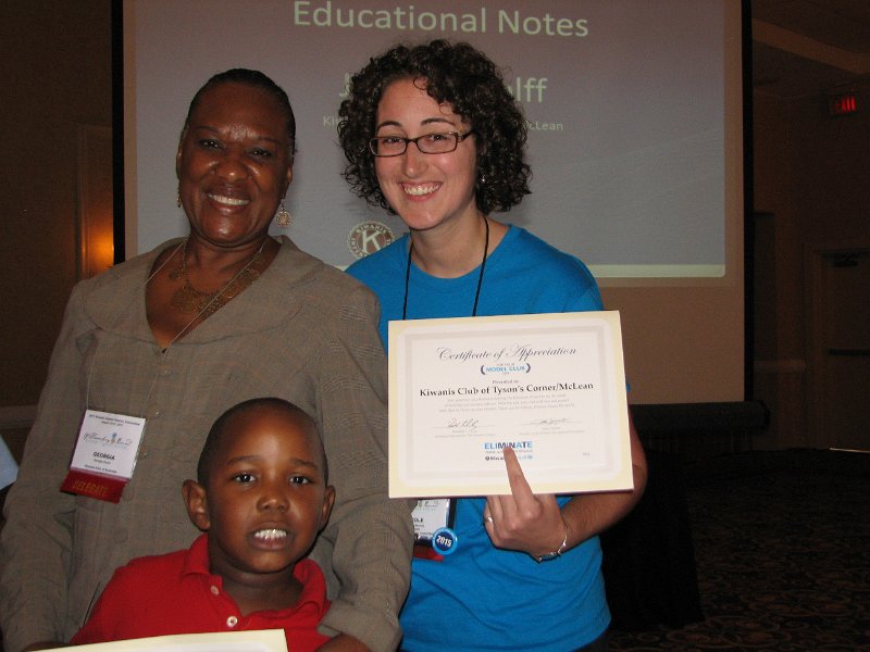 IMG_5142.JPG - The Model Club program for the Eliminate Project recognizes Kiwanis Clubs that contribute an average of $750 PER MEMBER! Early in this fund drive the Rockville Club in Maryland, John’s home club, and the Tyson Corners/McLean Virginia club, Governor Designate Jeff Wolff’s club, have qualified. VERY good! You can download the video for your club’s use from the KIF site. You don’t have a second chance to make a good first impression. Call John with questions.