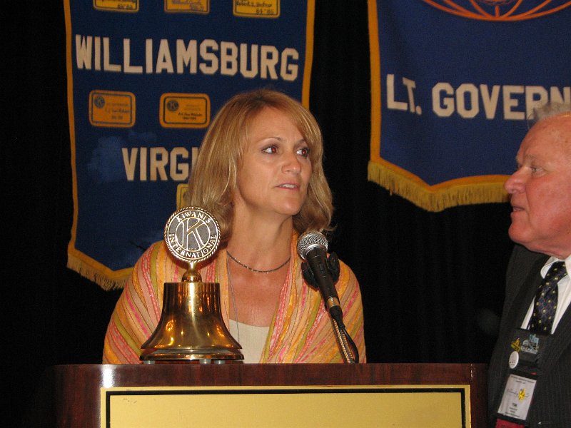 IMG_5264.JPG - The Inspirational Breakfast, District Installation and Closing Ceremony of Sunday morning was opened by Kristie Smith, President of the Toano Kiwanis Club. Kristie then introduced the Inspirational Speaker, Mark Morrow, Pastor of the Crosswalk Community Church.